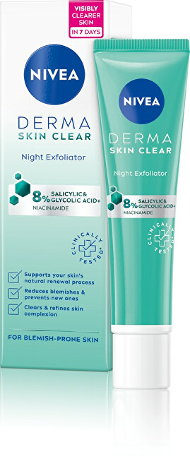 Piling Nivea Derma Skin Clear (Night Exfoliator), 40 ml