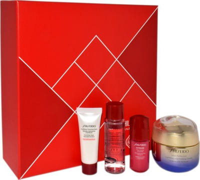Set për kujdes fytyre Shiseido Lift Firmness, kundër plakjes, hidratim i fortë, i kuq