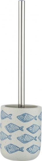 Стоечка четка за тоалет Wenko Aquamarin, 40cm, керамика, бела