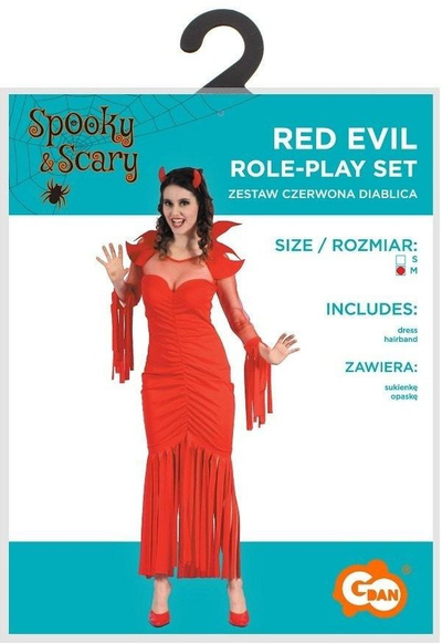 Kostum karnavalesh GoDan Red She-Devil, numri M, i kuq