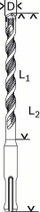 Spiral betoni Bosch SDS Plus 1, 18mm, 260mm, gri