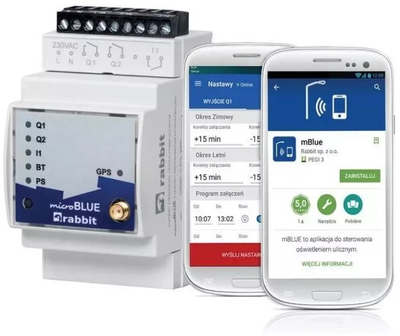 Kontrollues ndriçimi Rabbit microBLUE GPS, Bluetooth, antenë e jashtme me vidë, i bardhë