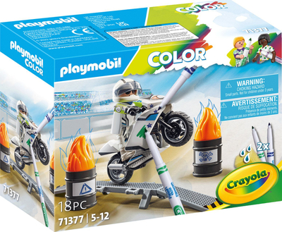 Lodër motor Playmobil 71377 Color, set stunt, me 2 markera, shumëngjyrëshe