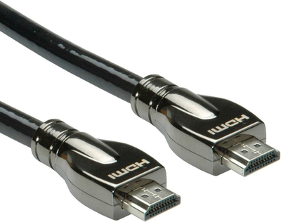 Kabllo HDMI ROLINE Ultra HD, 7.5m, 4K, me Ethernet, e zezë