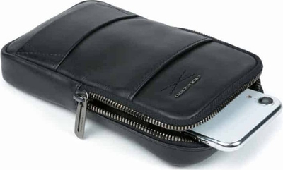 Çantë crossbody Piquadro Obidos, lëkurë, e zezë