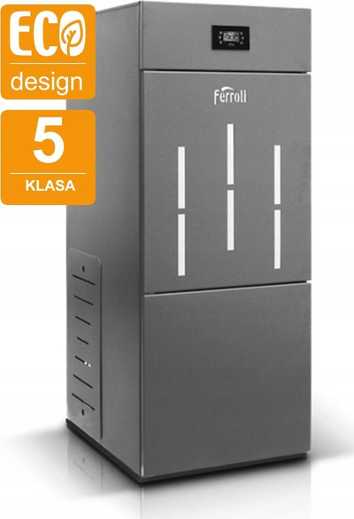 Kaldajë peleti Ferroli Biopellet Pro 24kW, rezervuar 105kg, gri