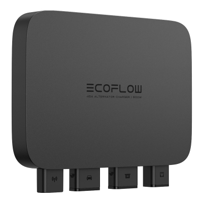 Karikues alternatori EcoFlow EFALTERNATORCHARGER500W-N, 500W, për stacione energjie portabile, i zi