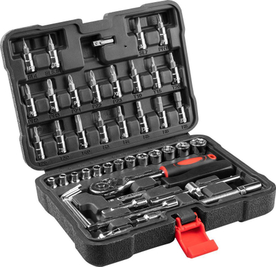 Set veglash Top Tools 38D570, 49 pjesë, me çelësa kokë dhe ratchet