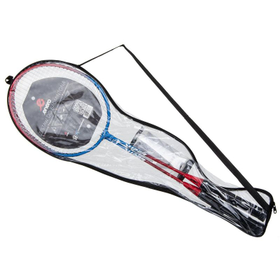 Set badminton ENERO 102, 2 raketa, 3 fluturka, i verdhë me të zi
