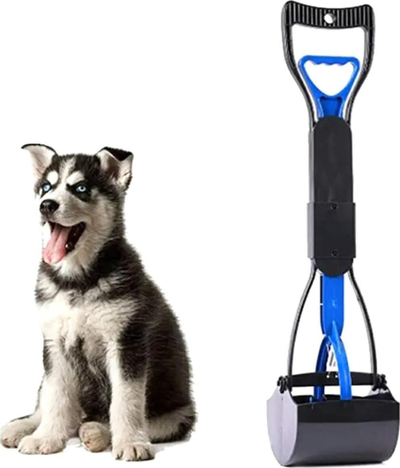 Lopatë jashtëqitjesh qeni Hedo ZW19A, dorezë 45cm, plastikë PP, e zezë blu