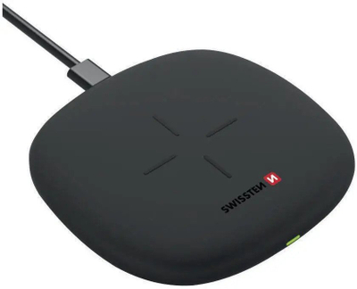 Karikues wireless Swissten, 10W, me kabllo 1.5 m, ngjyrë e zezë