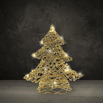 Pemë dekorative LED Koopman Tree, 40 cm, dritë e ngrohtë, ngjyrë ari