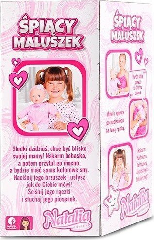 Kukull Artyk Natalia Sleeping Baby, 38 cm, me zë, me ngjyra nga të gjitha