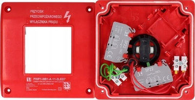 Buton emergjent zjarri Spamel PWP1, 1NO 1NC, 24V DC, i kuq