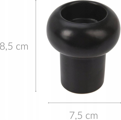Mbajtëse qiriri Home and Styling Collection, qeramike 8.5cm, e zezë