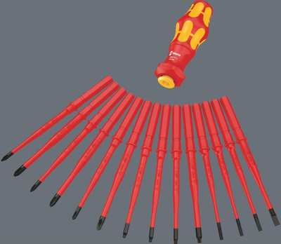 Set kaçavidash Wera Kraftform Kompakt Turbo Imperial 1, 16 copa, i izolum, kuqe me verdhë