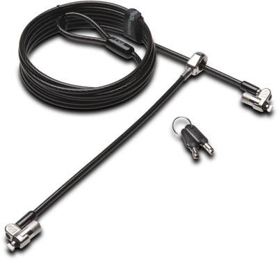 Кабел за безбедност Kensington MicroSaver 2.0 Keyed Twin, две глави, со клуч, сребрен