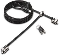 Kabëll sigurie Kensington MicroSaver 2.0 Keyed Twin, dy koka, me çelës, i argjendtë