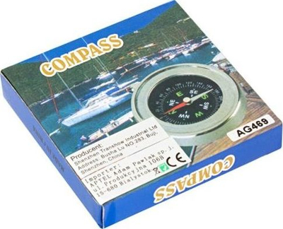 Busull metalike Compass AG489, 7.5 cm, ngjyrë argjendi