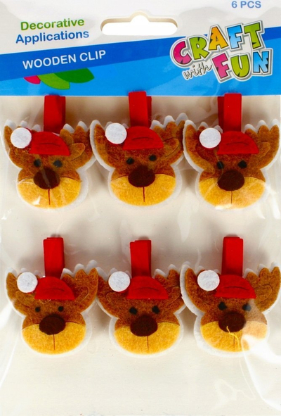 Ornamente zbukurimi Craft with Fun, dre renash, set me 6 copa, me kapëse, shumëngjyrëshe