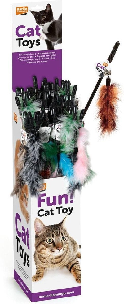 Lodër për mace Karlie Flamingo Feather Boa, 60 cm, me ngjyra të ndryshme
