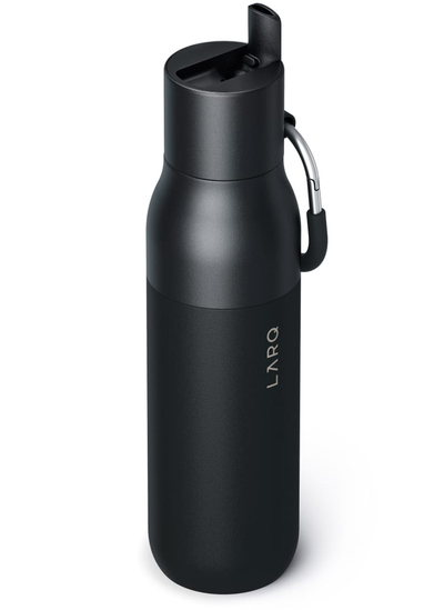 Shishe uji Larq Flip Top, 500ml, me filtër uji, e bardhë granite