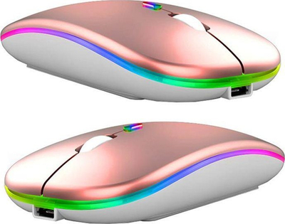 Maus wireless AK211C, RGB, Bluetooth 2.4GHz, rose gold