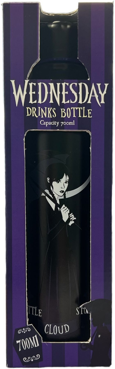 Shishe uji Wednesday Gothic Drinking Bottle, çelik inox, 500ml, e zezë
