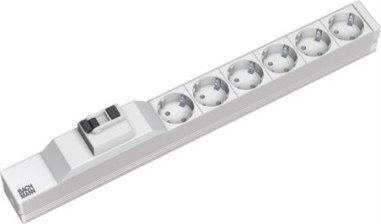 PDU Bachmann 333.411, 6 излези AC, 1U, сива/сребрена