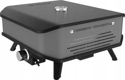Furrë pice me gaz Cozze Pizza Oven 13", gur kordieriti 34 cm, e zezë