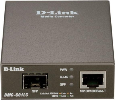 Медиум конвертор за мрежа D-Link DMC-G01LC/E, гигабит 1000 Mbit/s, SFP порт, сив