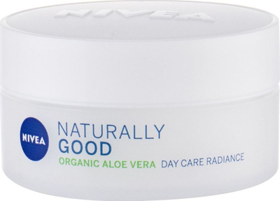 Krem ditor për fytyrë Nivea Naturally Good me aloe vera bio, Radiance, 50 ml, i bardhë