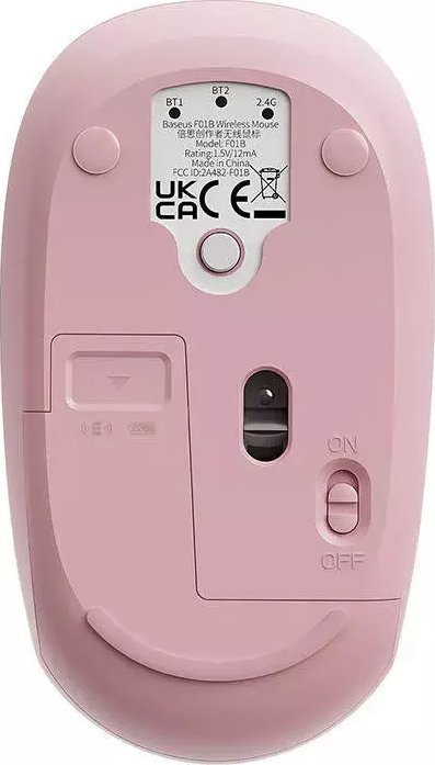 Maus wireless Baseus F01A, Bluetooth 2.4GHz, 1600DPI, rozë