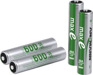 Bateri me u rikariku Ansmann maxE AAA, NiMH, 550mAh, pakete me 4 copë, jeshile