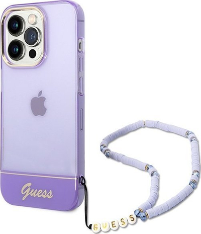 Mbulesë telefoni Guess GUHCP14XHGCOHU, për iPhone 14 Pro Max, hardcase Translucent Pearl, lejla
