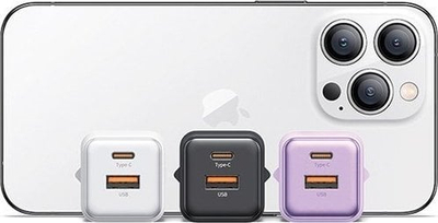 Karikues muri USAMS X-ron, 30W PD3.0, 1xUSB 1xUSB-C, i bardhë