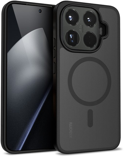 Футрола за телефон Crong Hybrid Matte Magnetic, за Xiaomi 15T Pro, MagSafe, црна