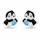 Vathë për femra Brilio Silver Penguin EA1225WAQ, të argjendtë/ të kaltër/ të zinj