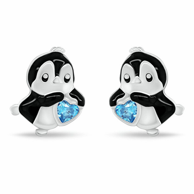 Vathë për femra Brilio Silver Penguin EA1225WAQ, të argjendtë/ të kaltër/ të zinj