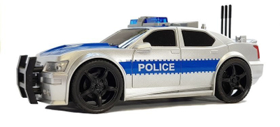 Lodër makinë policie me bateri, shkalla 1:20, drita dhe tinguj, argjend