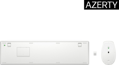 Set tastiere dhe mi HP 655, wireless 2.4 GHz, QWERTZ gjerman, i bardhë