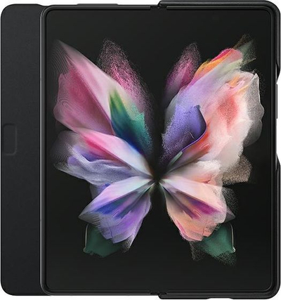 Mbështjellëse lëkure me kapak për Samsung Galaxy Z Fold 3, e zezë