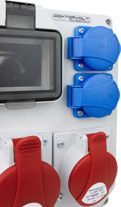 Kути за распределба за градежништво Doktorvolt HL FR 5330, 32A 16A, 2x230V, сива