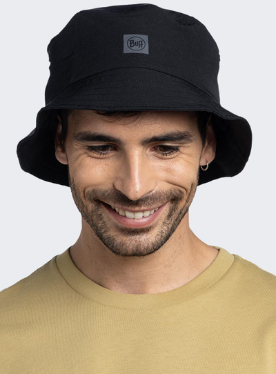 Kapelë bucket Buff Adventure Solid, UPF 50, material i fortë, e zezë