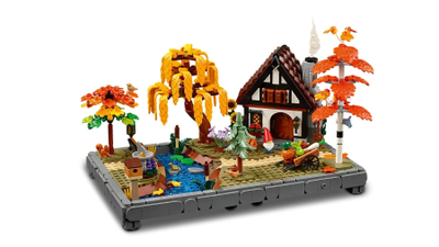 Set ndërtimi LEGO Icons Autumn Cottage Garden 11372, model kopshti, shumëngjyrëshe