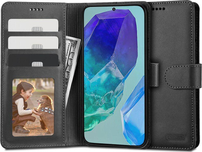 Këllëf portofol Tech-Protect për Samsung Galaxy M55 F55 C55, me magnet dhe stand, i zi