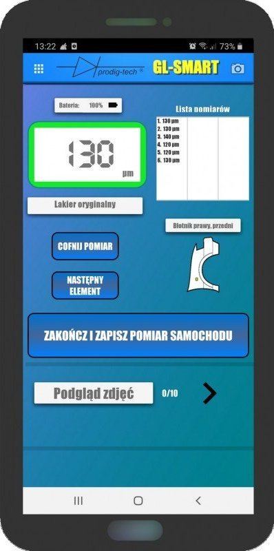 Matës trashësie boje GL-SMART-2, për metal, portativ, gri