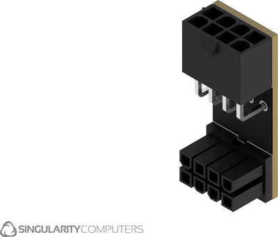 Adaptor EPS 8-pin Singularity Computers për pllakën amë 90°, SC-PB-a-890, i zi