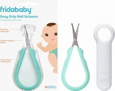 Gërshërë thonjsh bebe FridaBaby Easy Grip, maja të rrumbullakosura, dorezë antirrëshqitje, ngjyrë mente