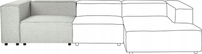 Modul këndi divani APRICA Linen, 120x120 cm, me stof poliester, gri e hapur